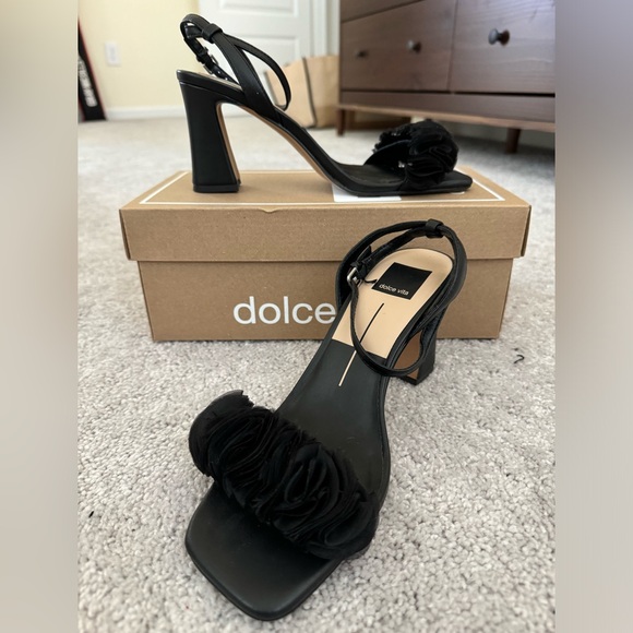 Dolce Vita “Iesha” Womens Black Leather Heels, Size 8 - Picture 4 of 8